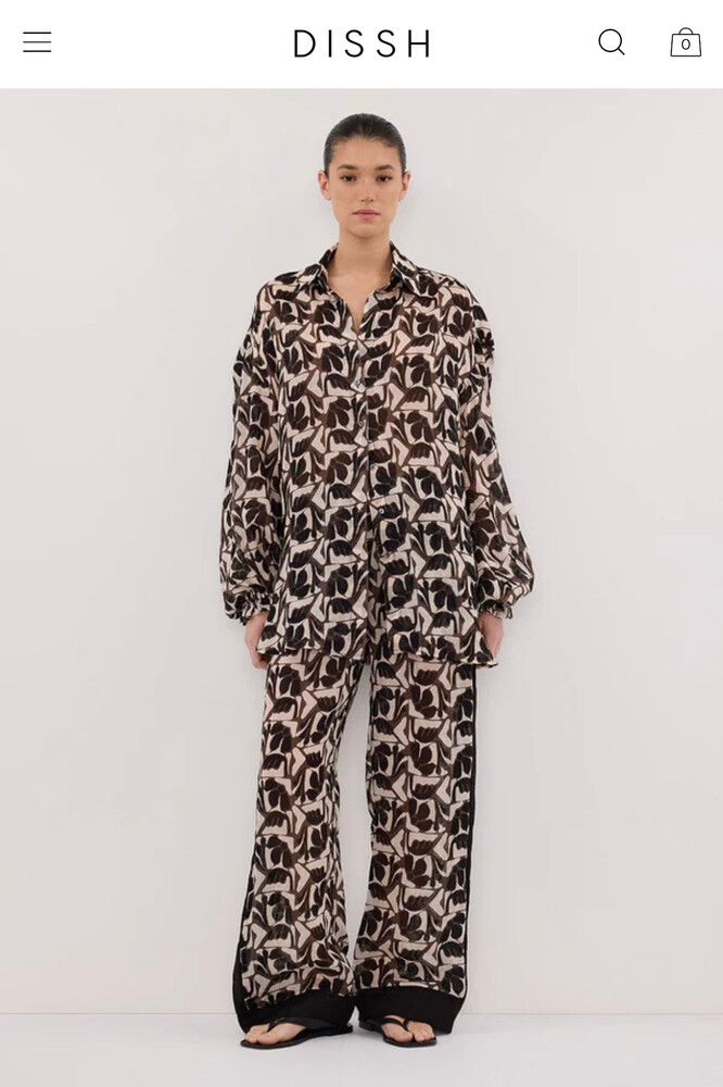 DISSH MAUI BITTER CHOC RAMIE LONG SLEEVE SHIRT