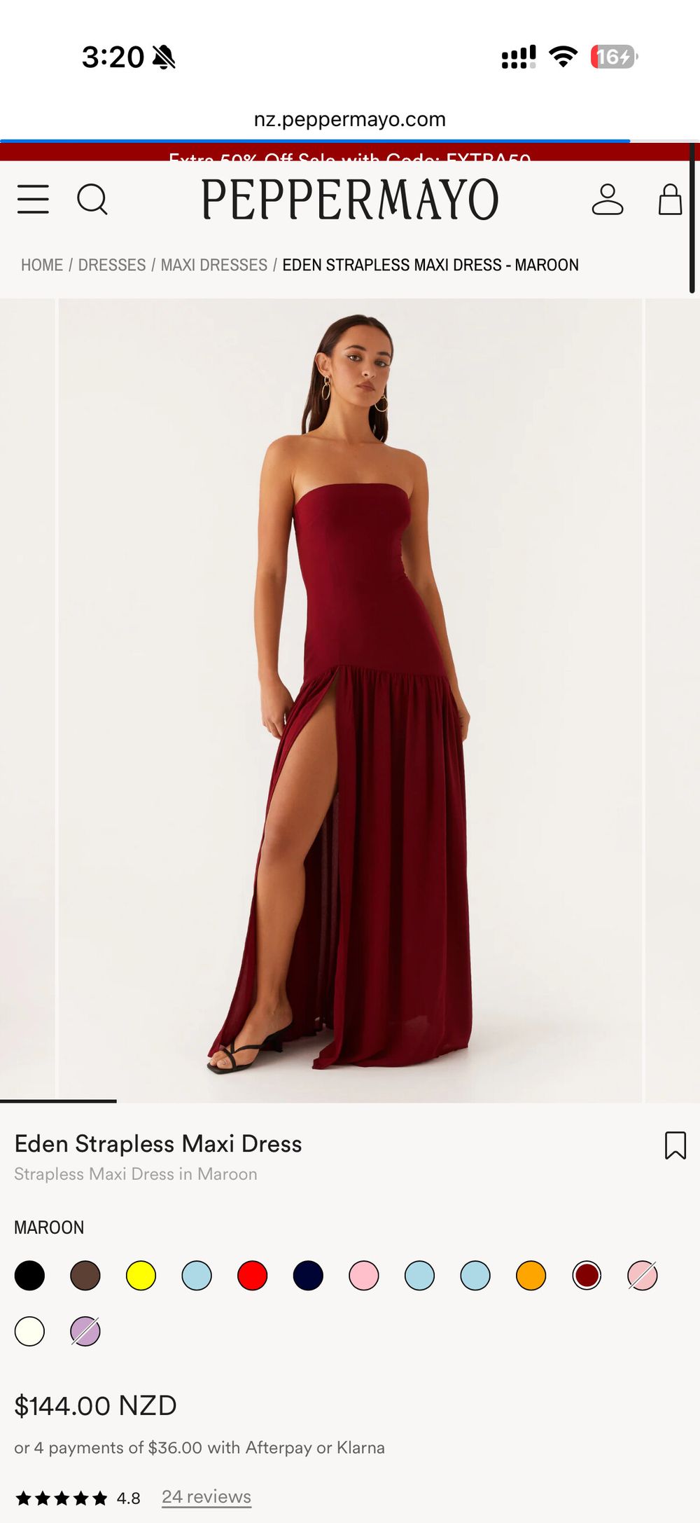 Peppermayo strapless dress