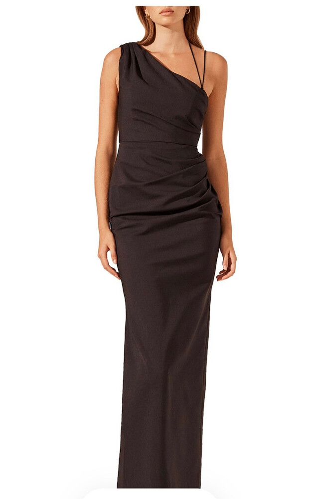 lani asymmetrical gathered maxi dress Shona Joy - Lani Asymmetrical Draped Maxi Dress