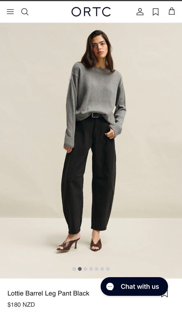 ORTC Black Lottie Barrel Leg Pants