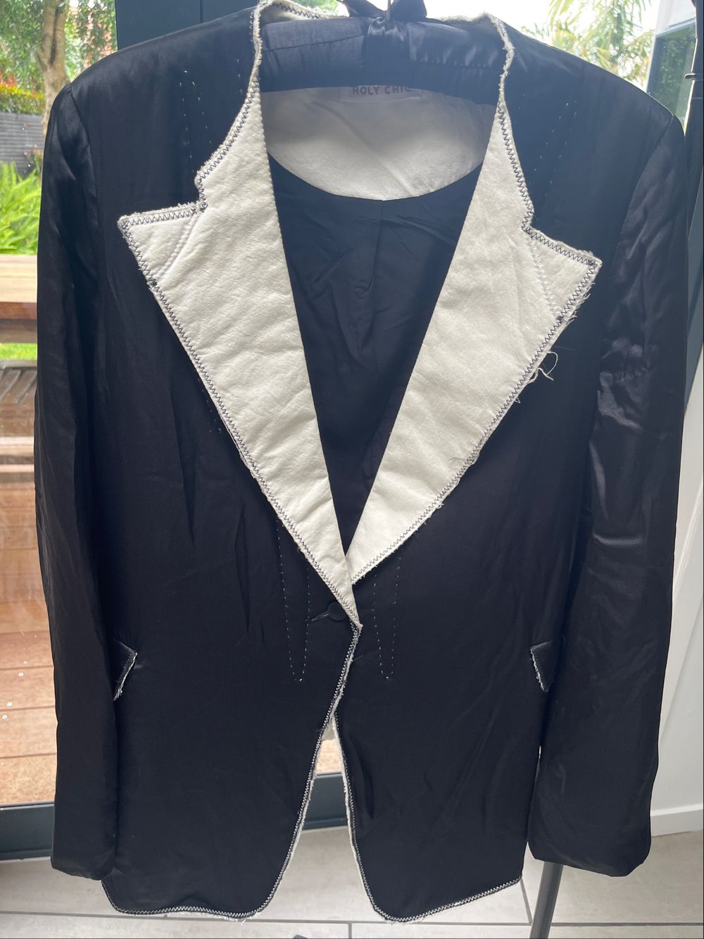 Black Satin Restructured Jacket