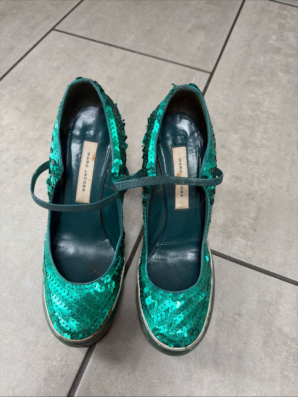 Marc Jacobs Green Sequin Heels