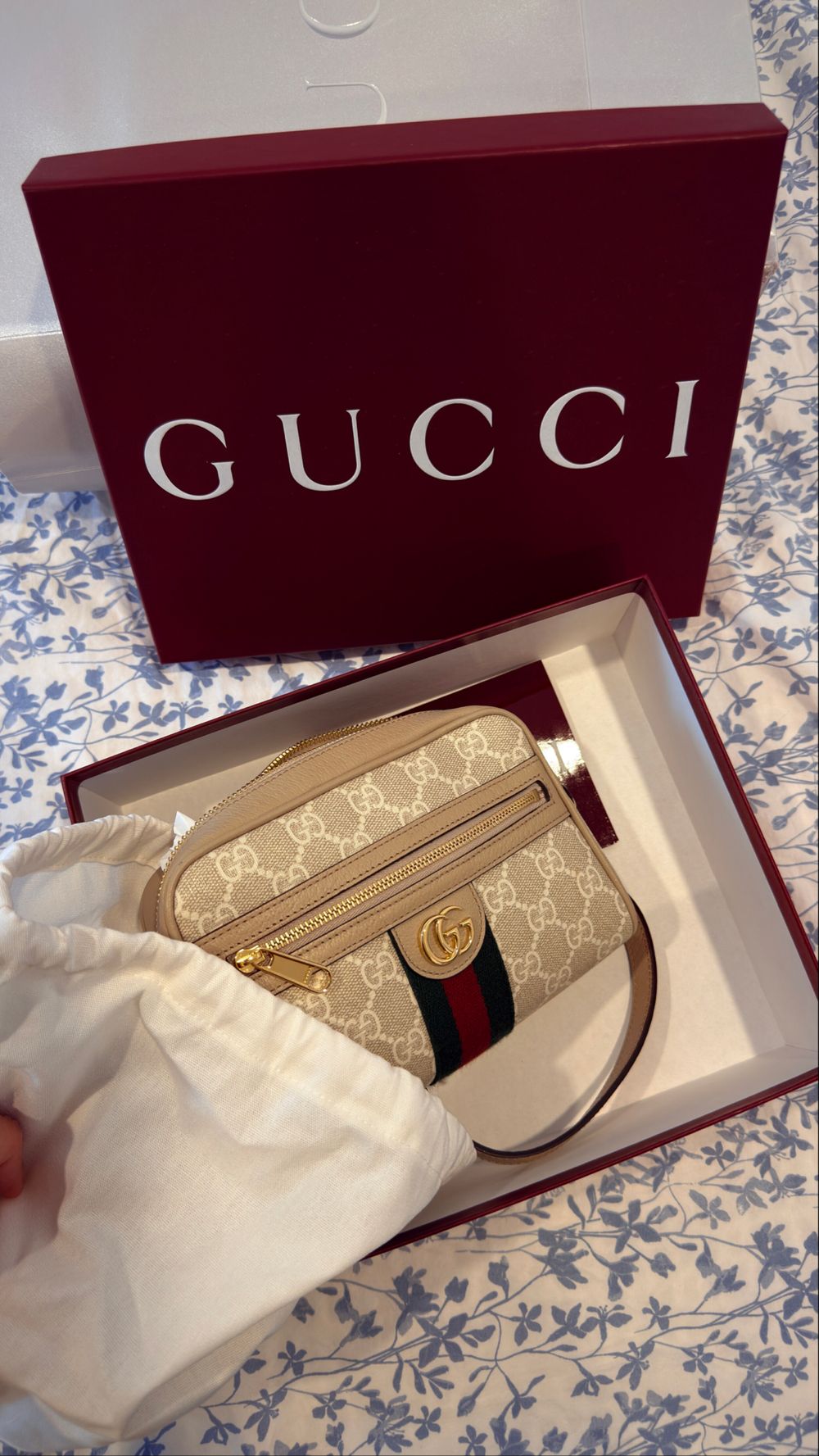 Gucci Beige Ophidia Camera Bag NEW