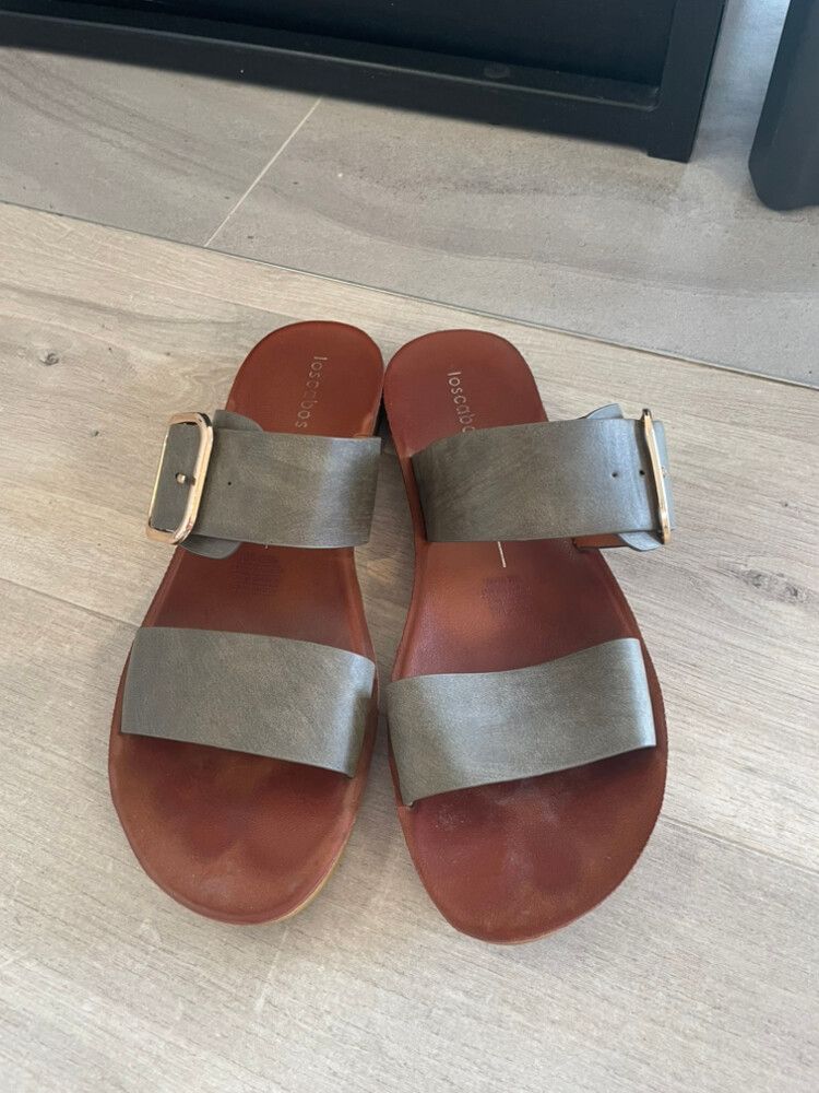 Dark Olive Green Los Cabos Sandals/slides