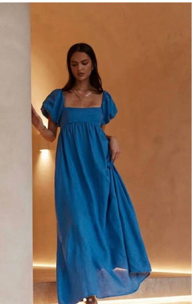 DISSH - DISSH | 100% Linen Simons Cobalt Dress. on Designer Wardrobe