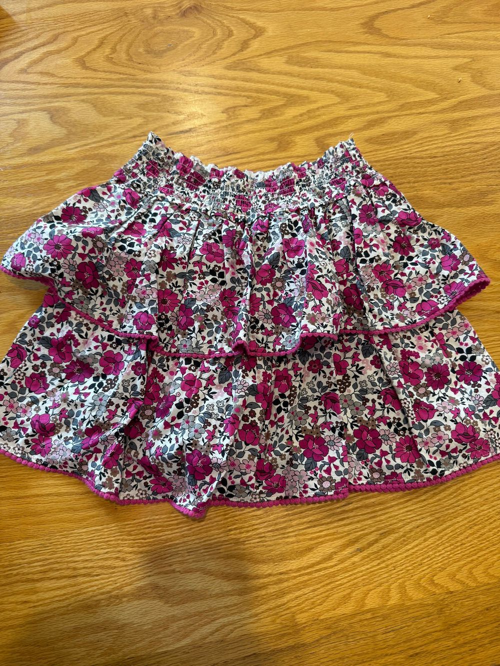 Pink floral skirt
