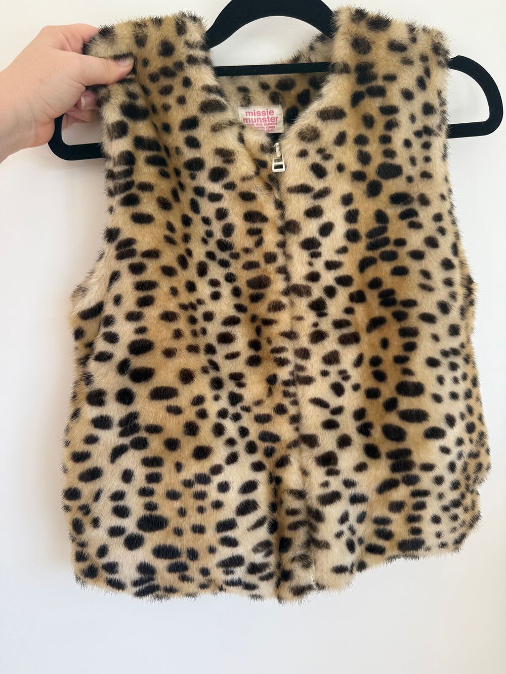 Missie Munster Surfari Faux Fur Vest - Cheetah