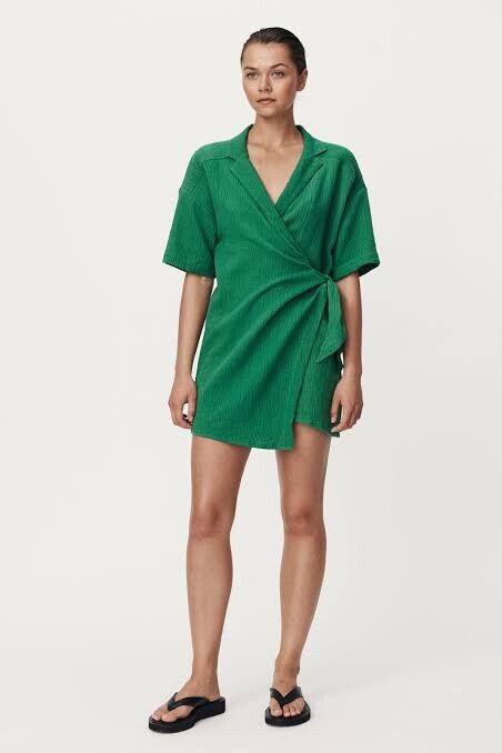 Rowie The Label - Green Wrap Dress on Designer Wardrobe Rowie The Label - Green Wrap Dress on Designer Wardrobe
