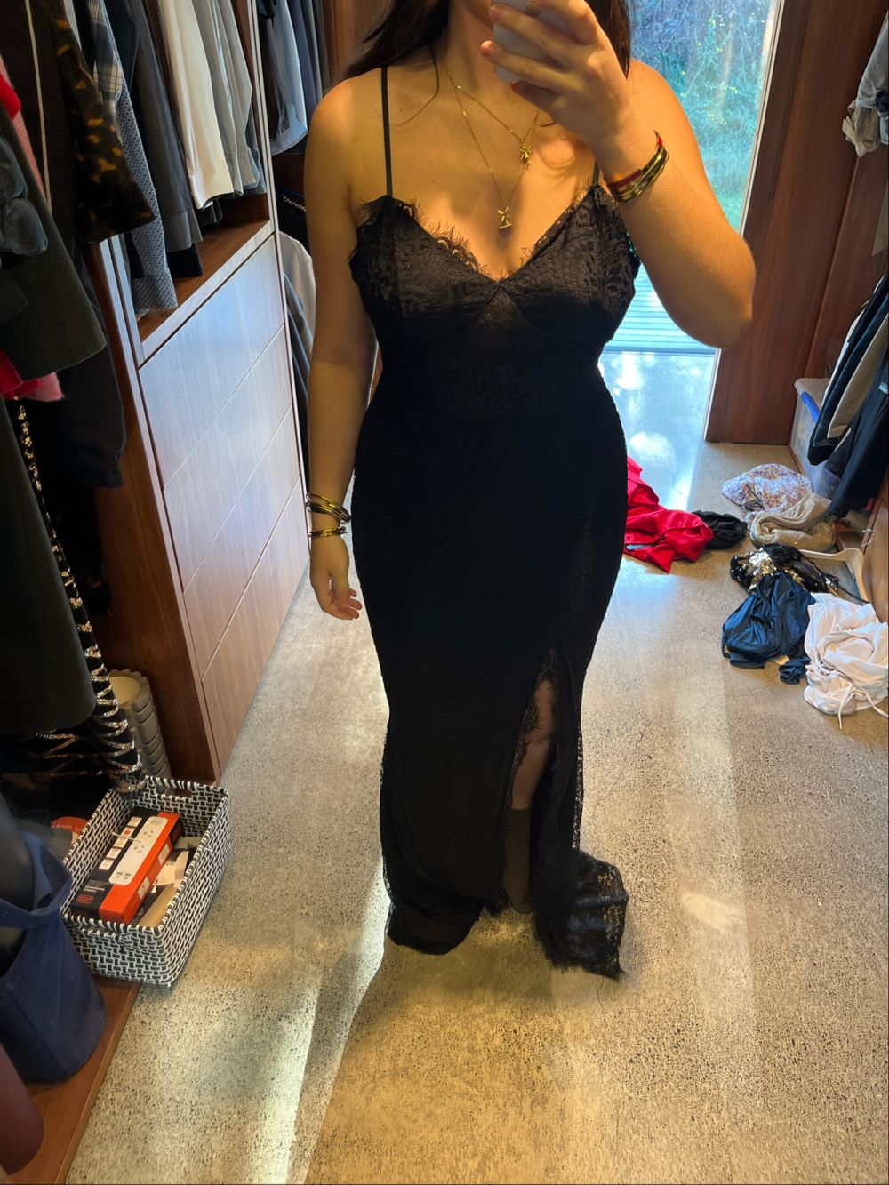 Black Lace Maxi Dress
