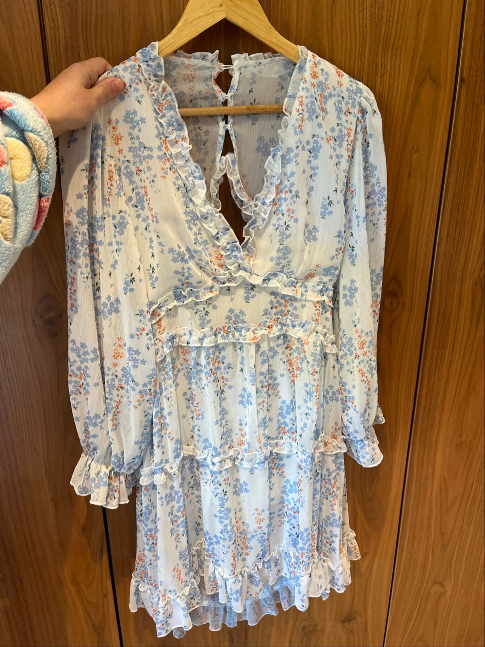 White Floral Ruffle Mini Dress
