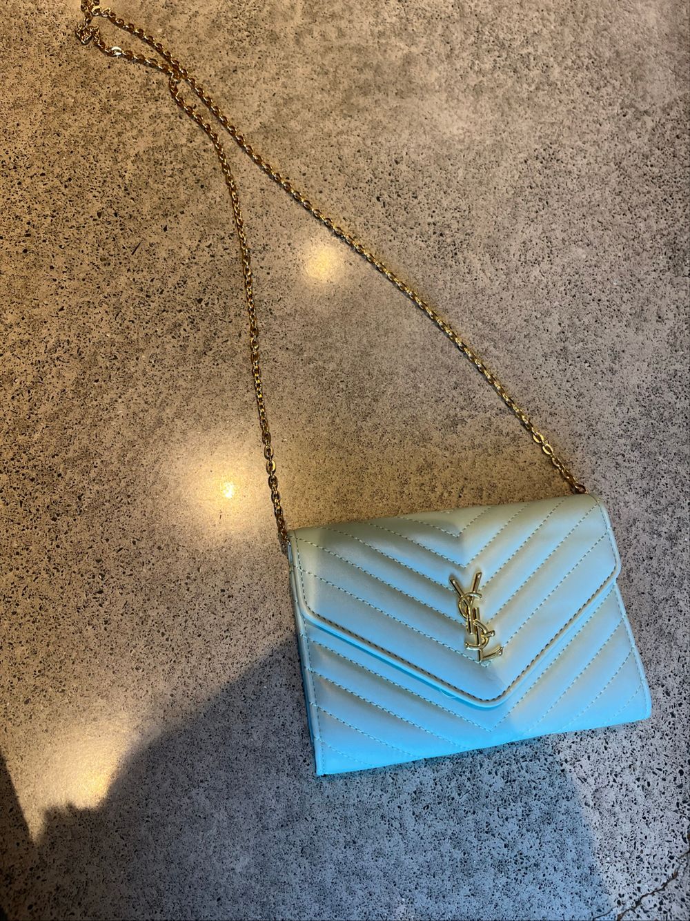 Saint Laurent White Quilted Shoulder Bag