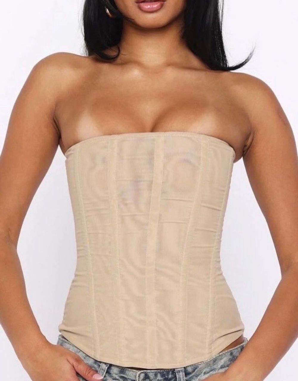 White fox Beige Corset Top