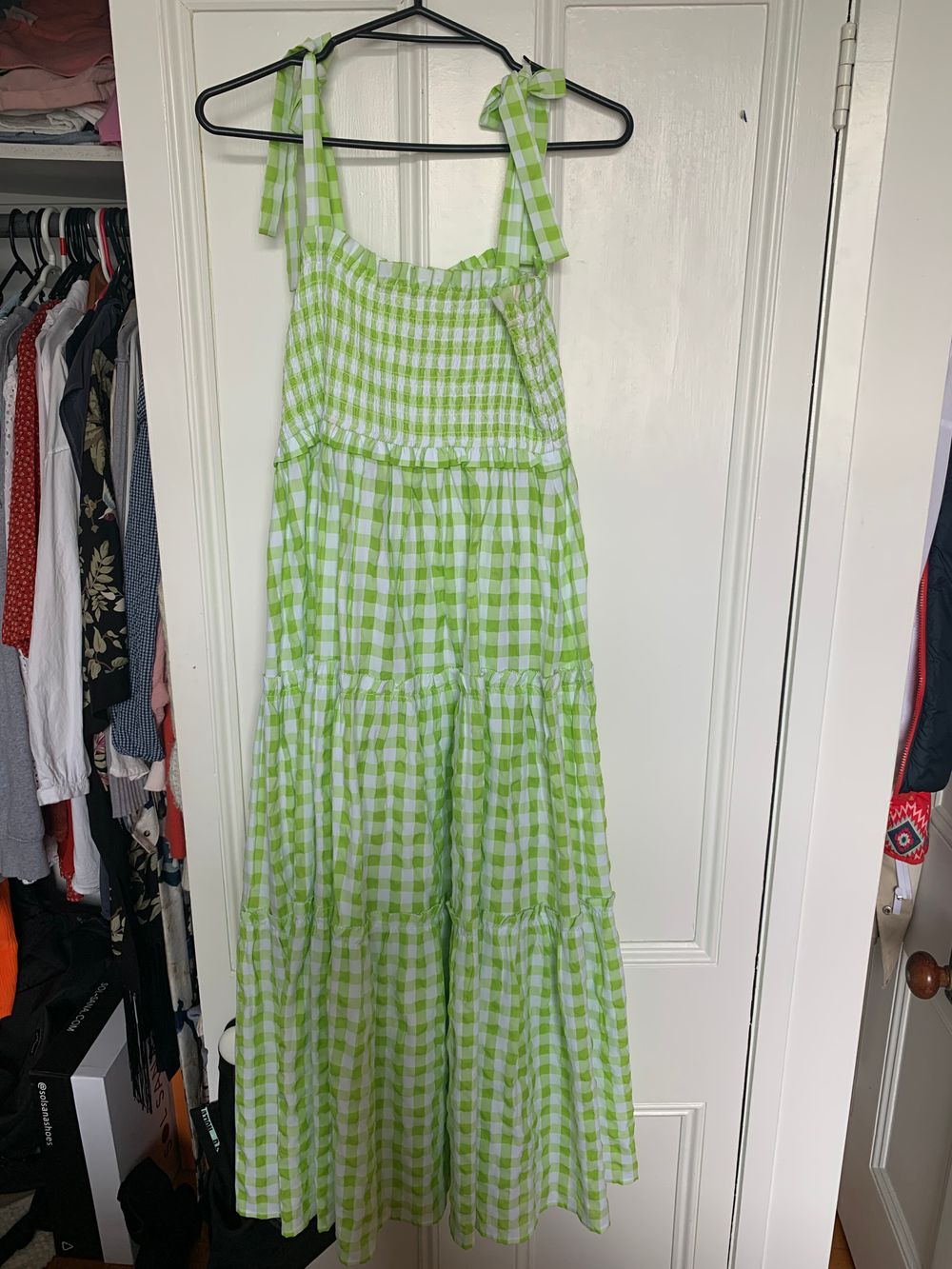 steele green dress CRYSTAL-EMBELLISHMENTS
