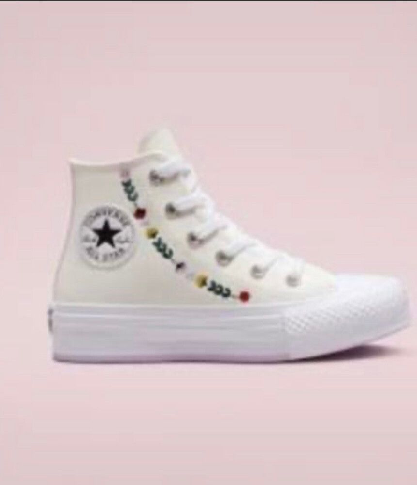 Brand New Girls Floral Hightop Platform Chucks