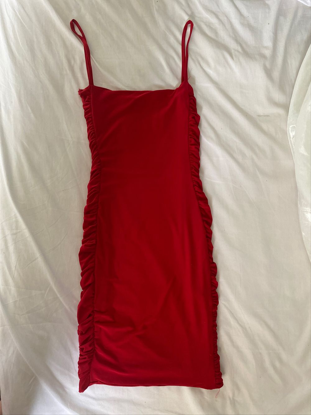 knee length dresses for ladies Pretty Little Thing Womens Red One Shoulder Cut Out Bodycon Red Dress –  Stockpoint Apparel Outlet main image 1