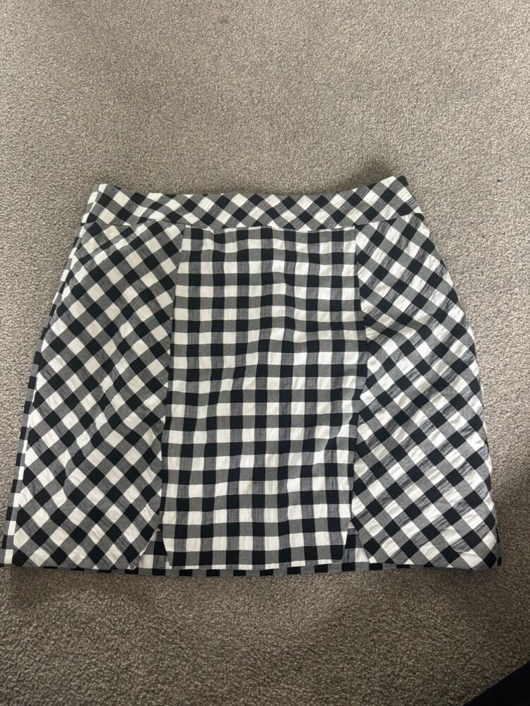 Topshop Black White Gingham Skirt