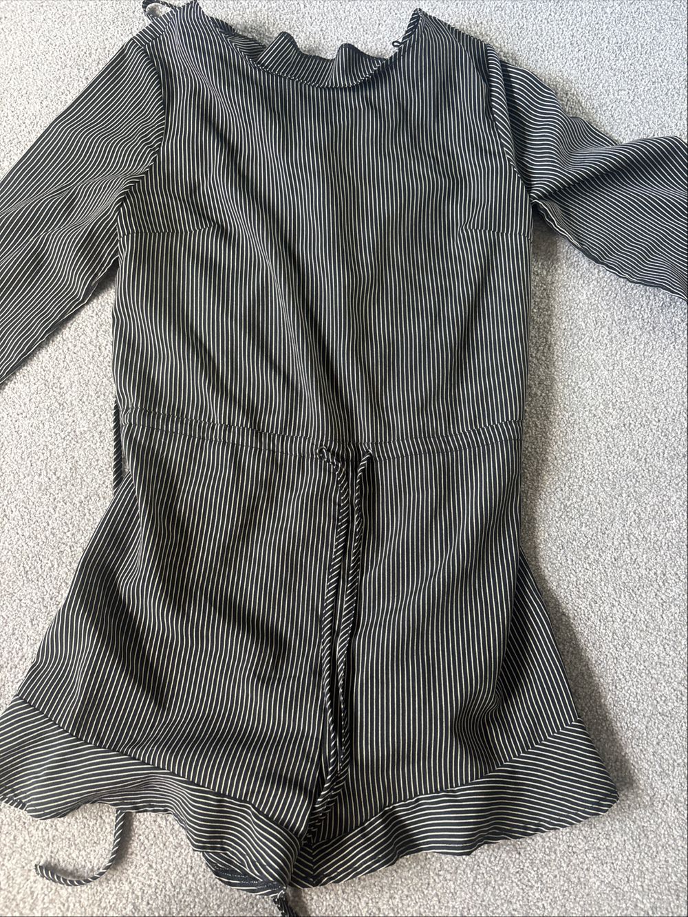 Lunik Black White Striped Playsuit