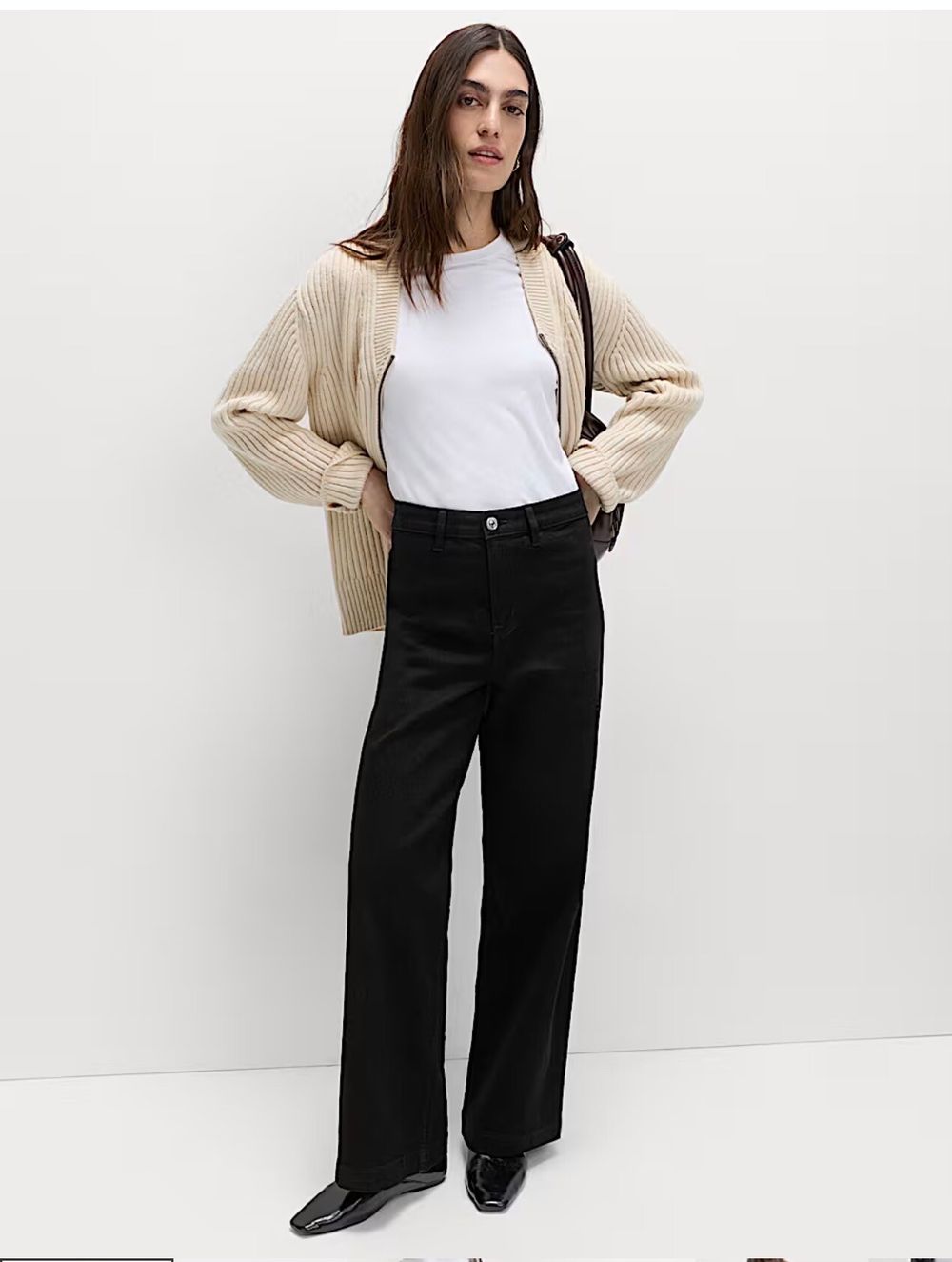 M&S High Waisted Wide Leg Ankle Grazer Jeans