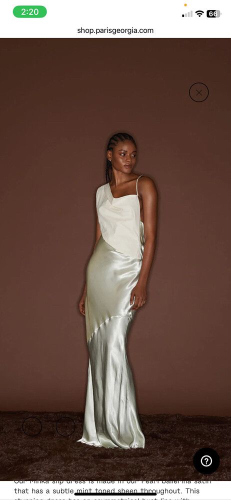 slim fit dress slacks Beige One Shoulder Satin Midi Dress – Gabi Swimwear main image 0