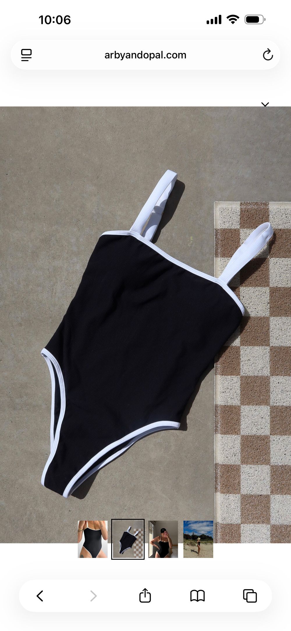 Arby & Opal Black and White Ribbed Swimsuit