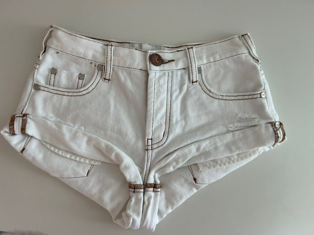 One Teaspoon White Denim Shorts