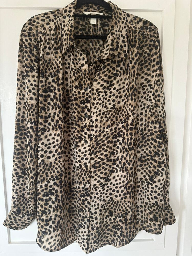 H&M Brown Leopard Print Shirt