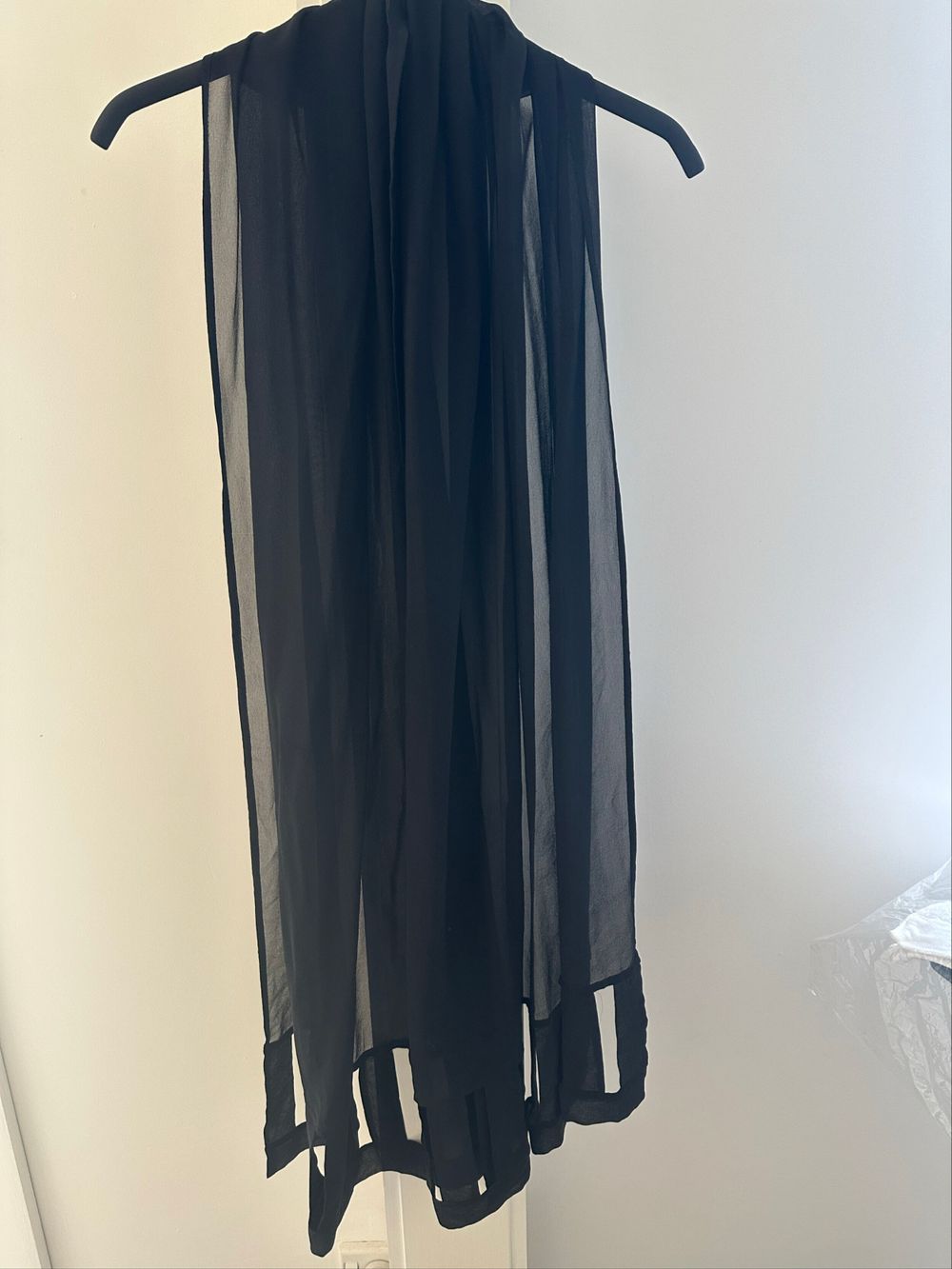 Black sheer silk Italian scarf