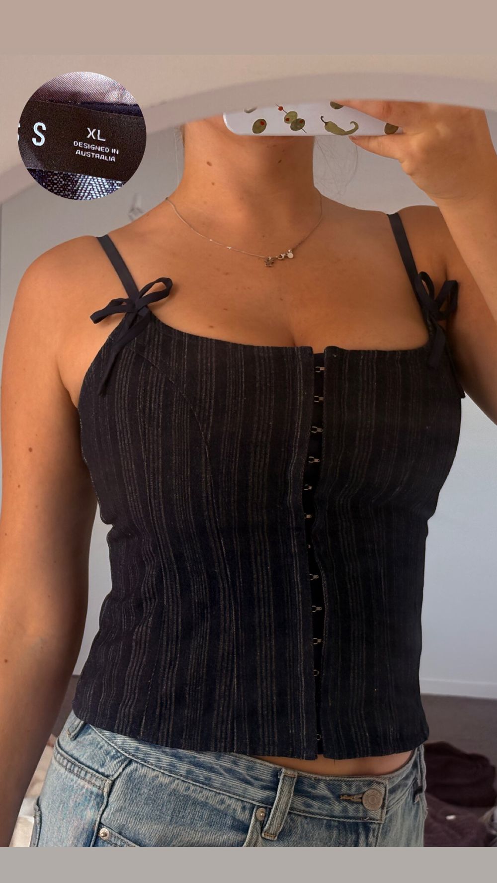 Lioness Denim Corset Top