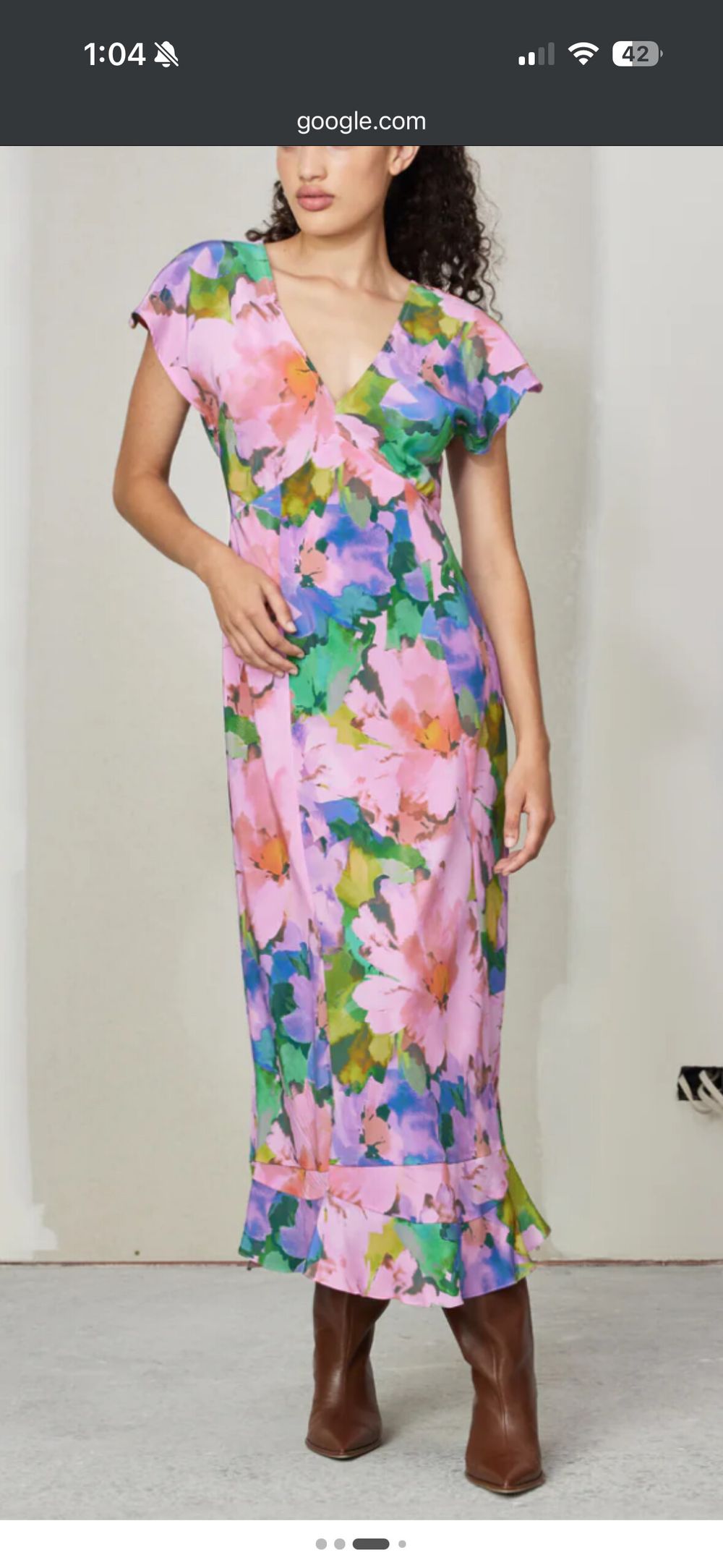 Kata silk midi dress in dream floral