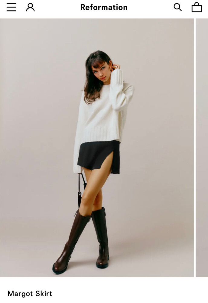Reformation Margot Black Skirt