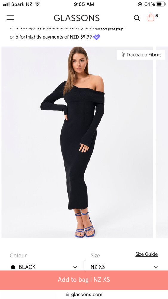 glassons black midi dress Glassons