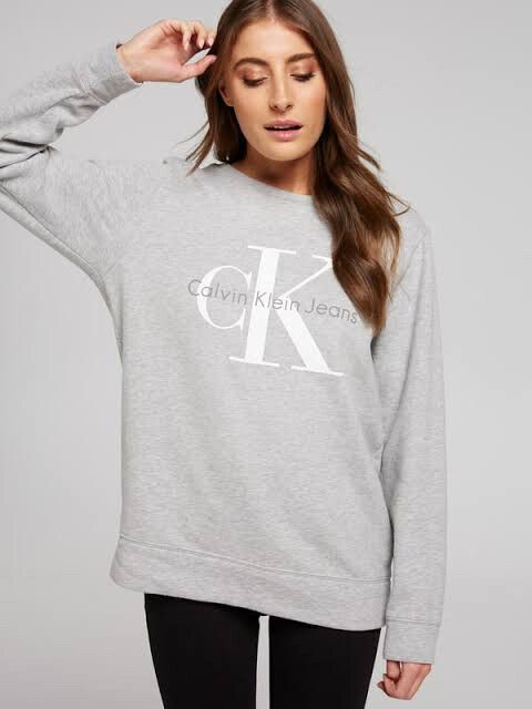 Calvin Klein Vintage Logo Sweat Shirt In Grey