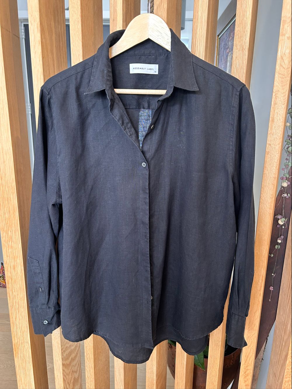 Assembly Label Black Linen Shirt