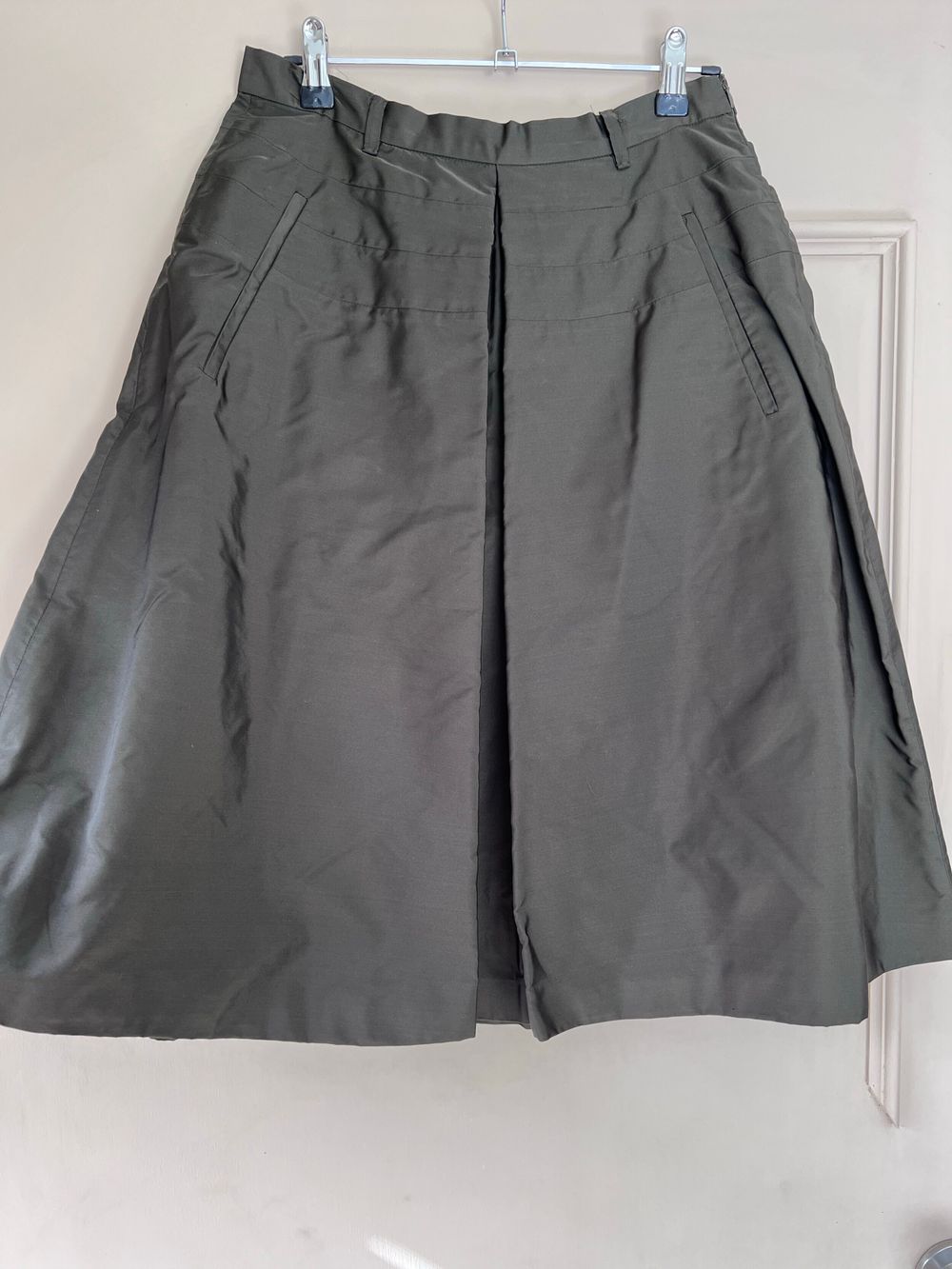 Prada Dark Green Silk Skirt