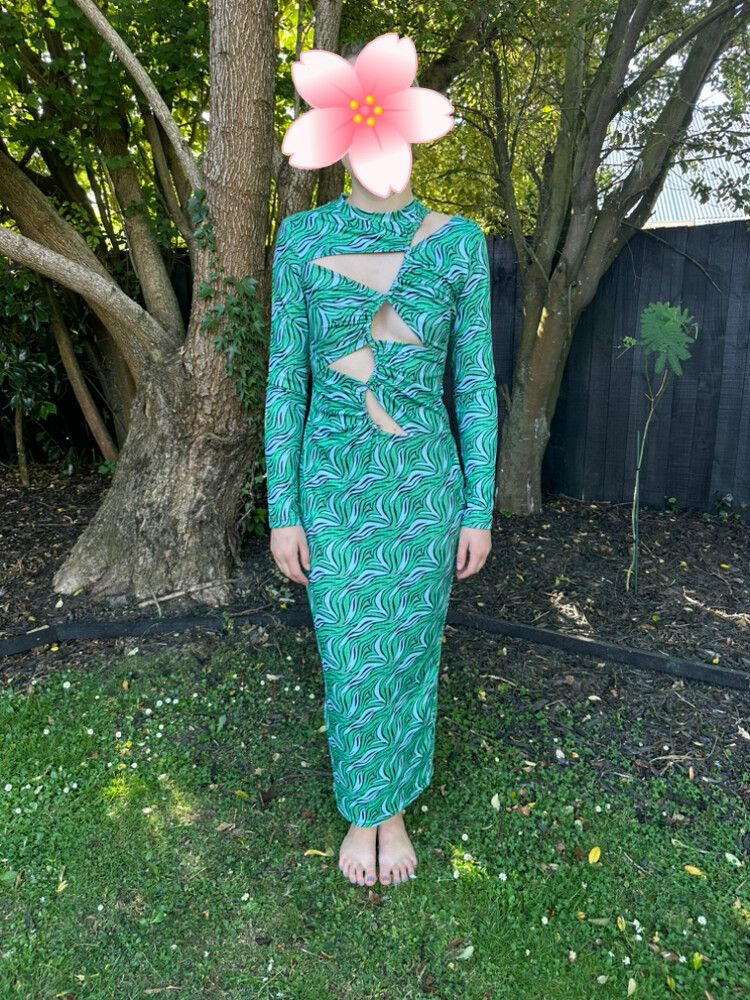 Patterned Cut-out Dress