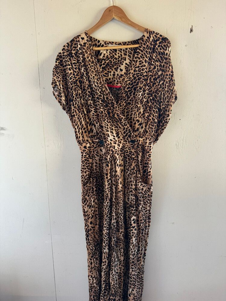Gestuz Leopard Print Maxi Jumpsuit