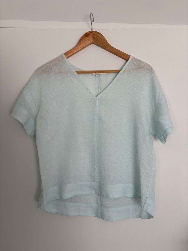 MAX Mint Green Linen Top