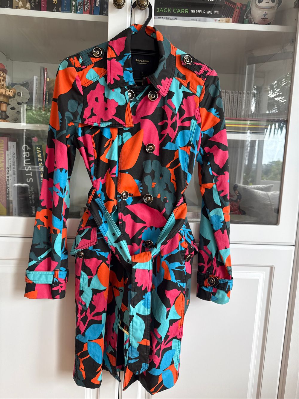 Juicy Couture Floral Print trench Coat size S fit for NZ 8