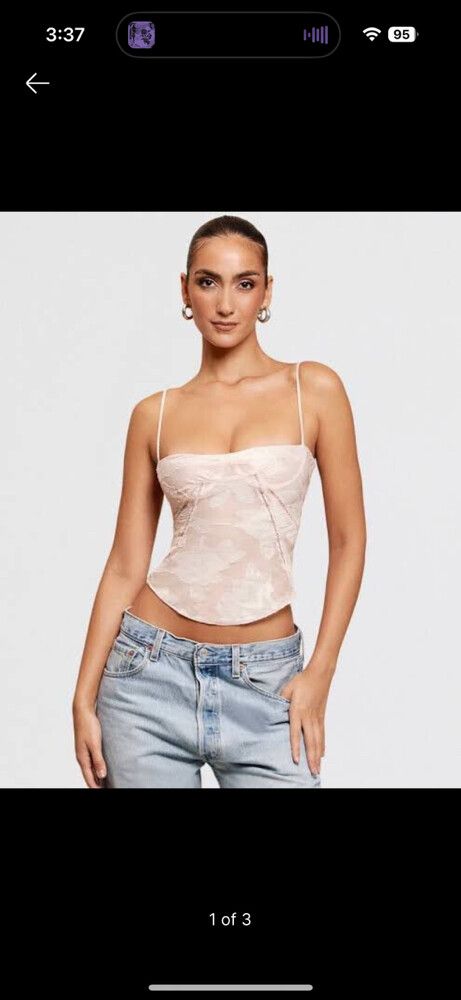 House of CB Pink Corset Floral Top Size M