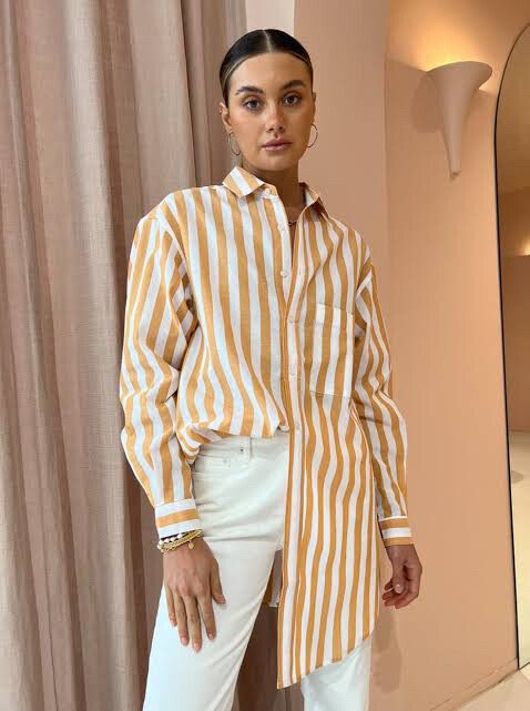 Blanca Fabianno Shirt in Marigold Stripe