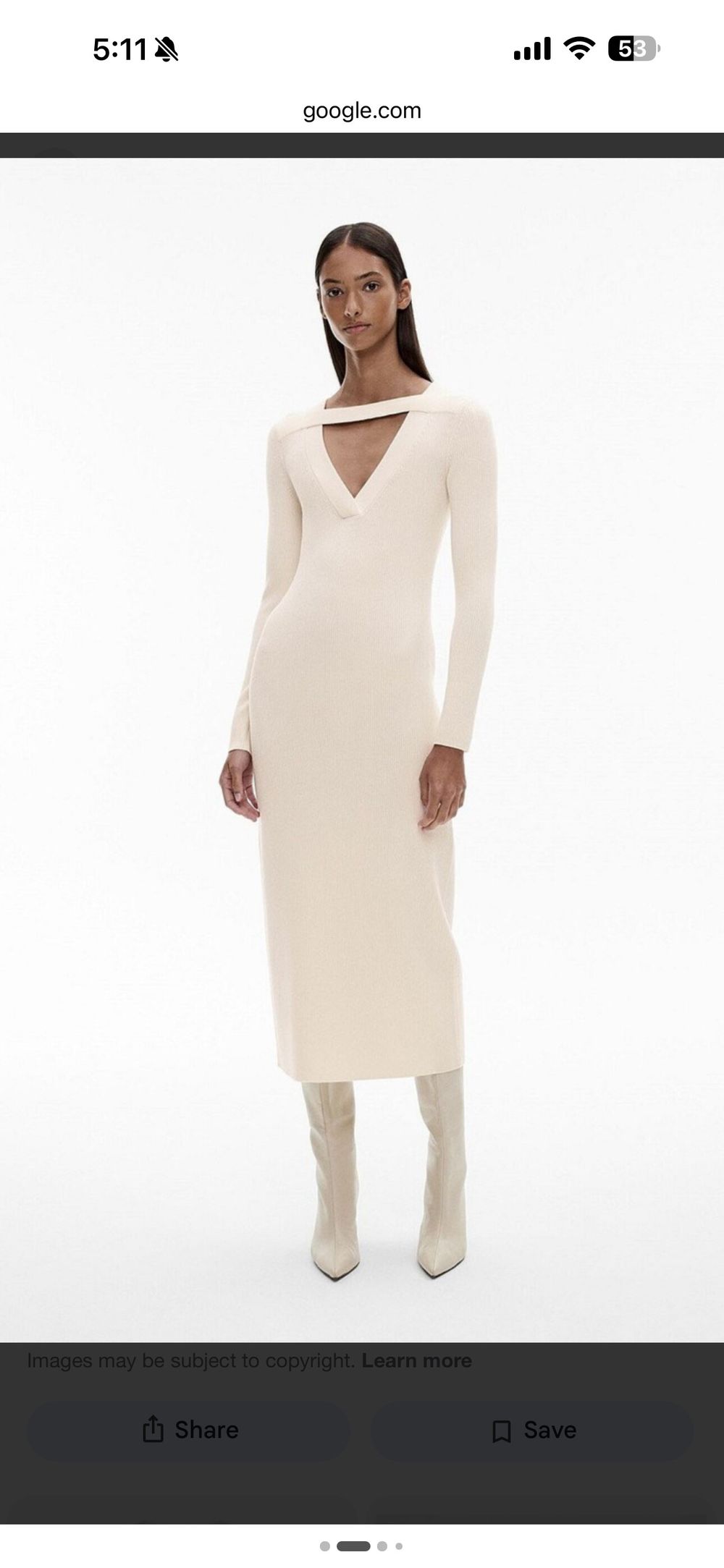 Witchery V-neck cut out dress- Wool