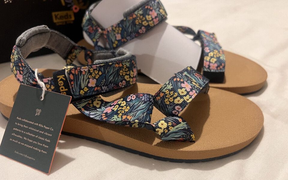 Floral Keds Sandals - 7