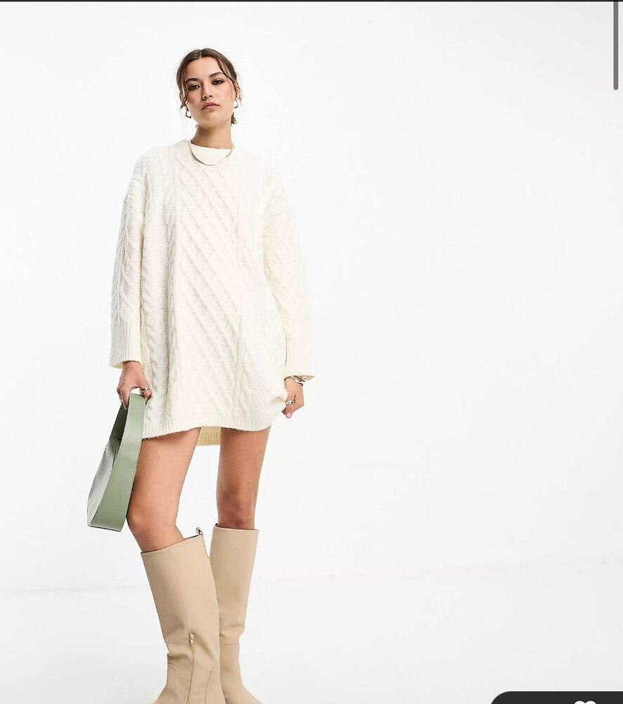 ASOS - Knitted Oversized Cable Mini Dress on Designer Wardrobe