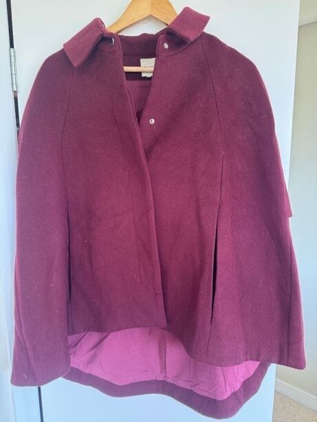 Ruby Burgundy Woollen Cape