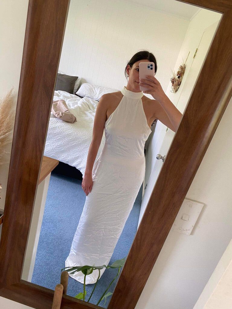 chinese dress ladies Kamillia One-Shoulder Split Maxi Dress Champagne Selfie Leslie