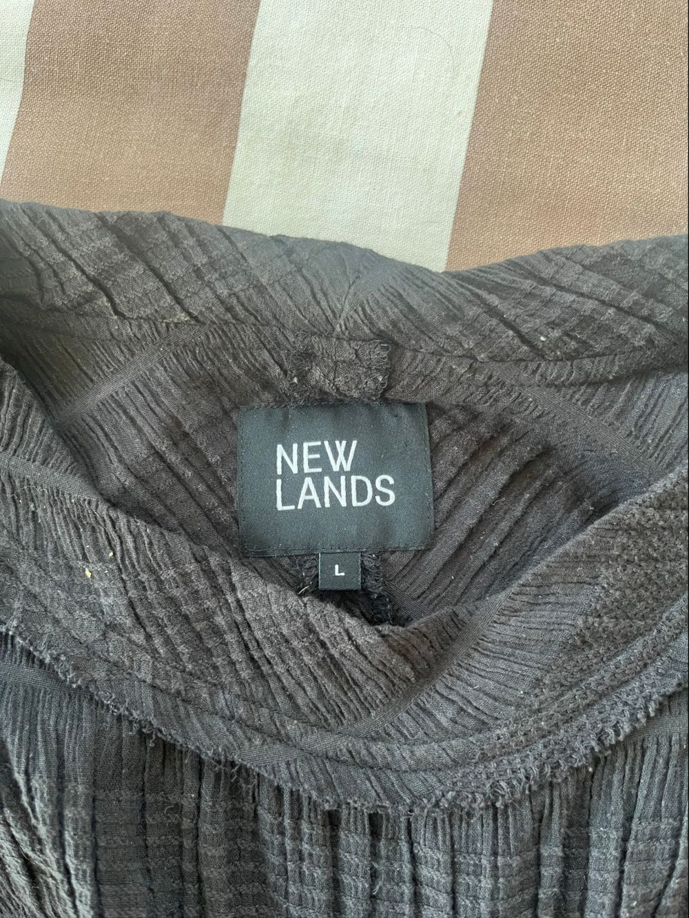New Lands Black Sheer Crinkled Top