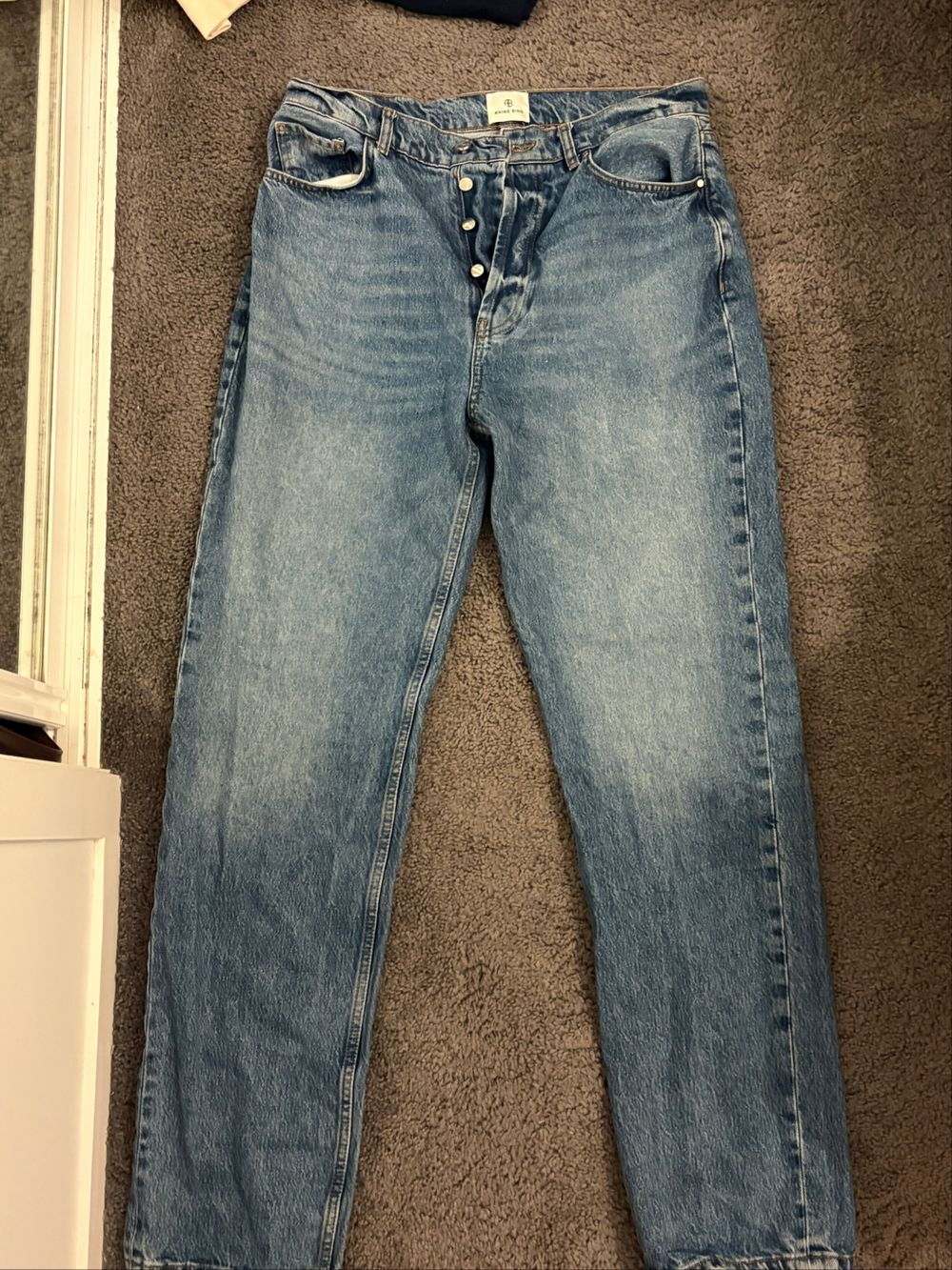 Anine Bing Blue Button Fly Jeans
