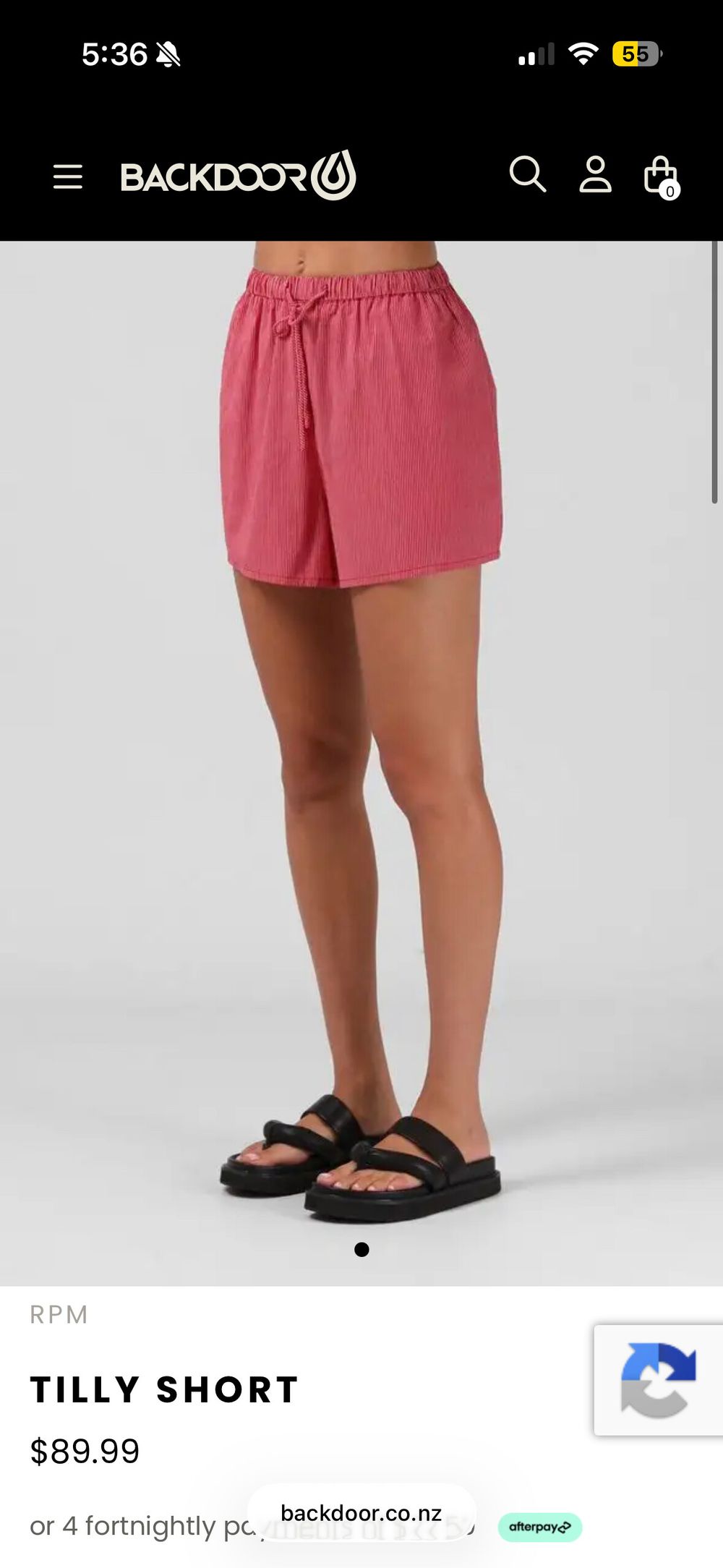 RPM Red Striped Tilly Shorts