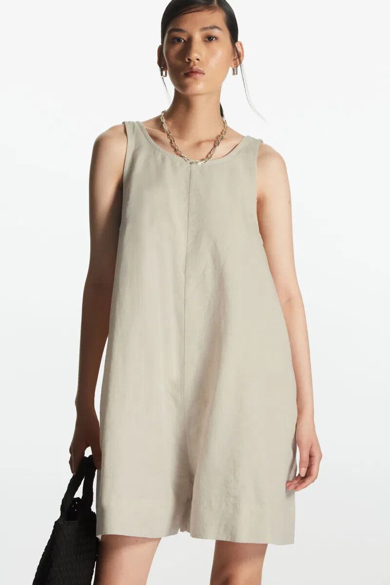 Beige Linen Playsuit