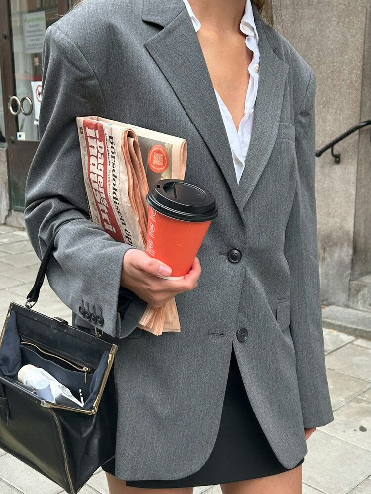 Djerf Avenue Forever Blazer In Grey
